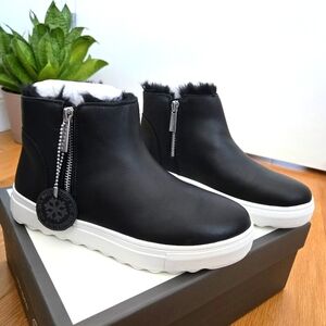 J/SLIDES Poppy Faux Fur Lined Leather Platform Boots